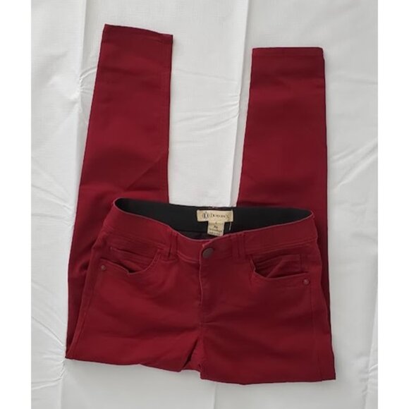 Democracy "Ab" Technology Red Ankle Jeans No-Gap Mid-Rise Sz 6 Parisian Chic - Picture 3 of 5